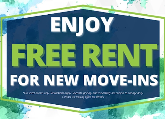 A sign advertising free rent for new move-ins.