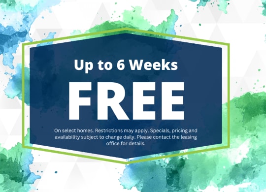 Arpeggio up to six weeks free on select homes