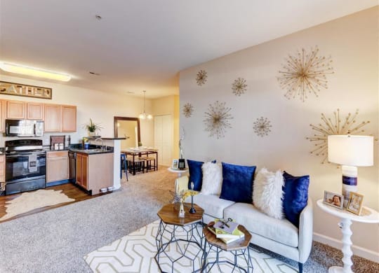Residence at North Penn large living room with great lighting