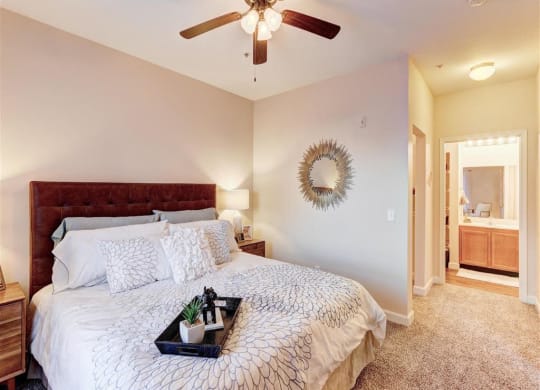 Residence at North Penn bedroom with lush carpet