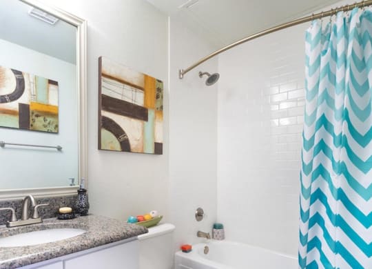 Lakewood on the Trail large bathroom with full bathtub Dallas Apartments