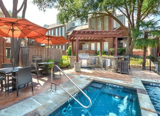 our apartments have a resort style pool and patio