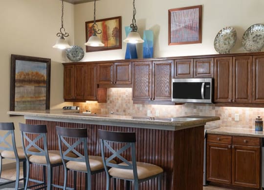 Landing at Mansfield Resident Lounge Kitchen