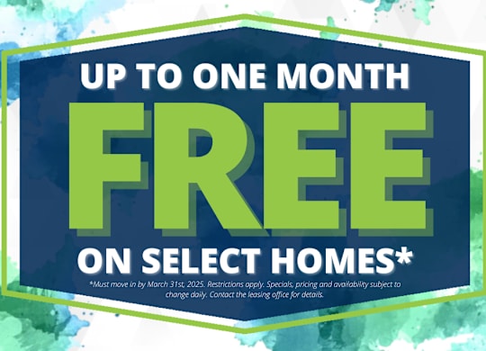 A promotional image advertising a free offer on select homes.