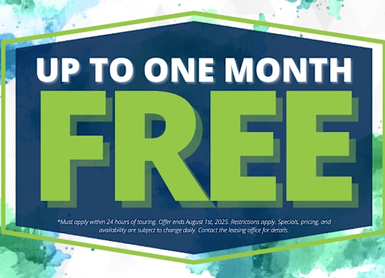 A promotional image offering up to one month free.