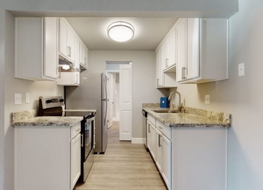 our apartments offer a kitchen with stainless steel appliances