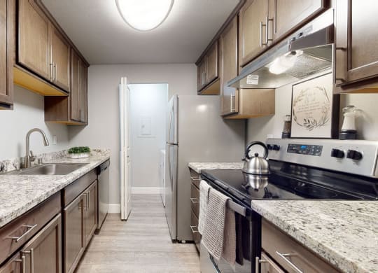 our apartments offer a kitchen with stainless steel appliances