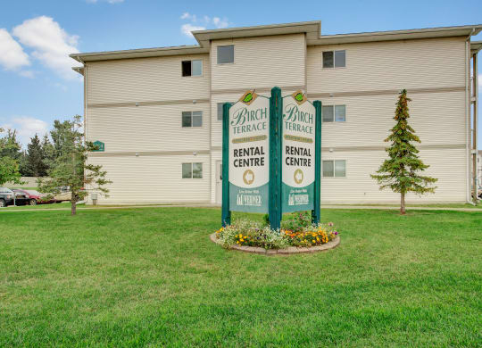 Birch Terrace Apartment Homes Exterior Side Sign Apartments for rent in Wetaskiwin, AB