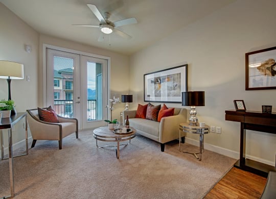 Elements at Briargate Living Room Apartments in Colorado Springs, CO