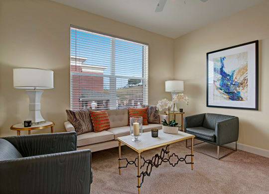 Elements at Briargate Living Room View Apartments in Colorado Springs, CO