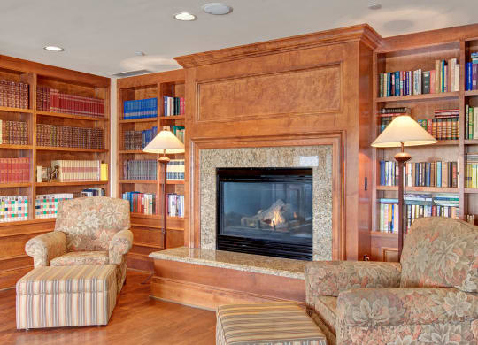 Stoneleigh Library with Fireplace
