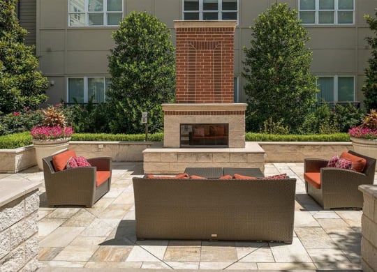 Cityplace Heights Outdoor Seating and Firepit Area Apartments for rent Dallas, TX