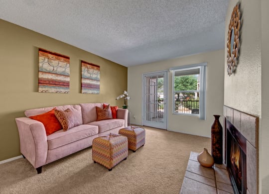 Cypress Pointe Living Room  at Cypress Pointe Apartments for rent is Midland, TX