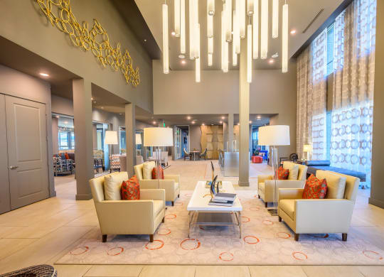 Harmony Luxury Apartments lounging space with great natural lighting Apartment near Dallas Fort Worth