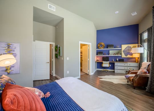 Harmony Luxury Apartments large bedroom with tall ceilings