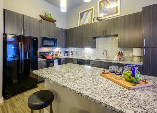 Harmony Luxury full size kitchen with granite countertops