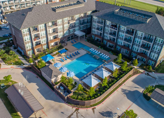 Harmony Luxury Apartments outdoor view with pool Apartments for rent Rowlett, TX 75089