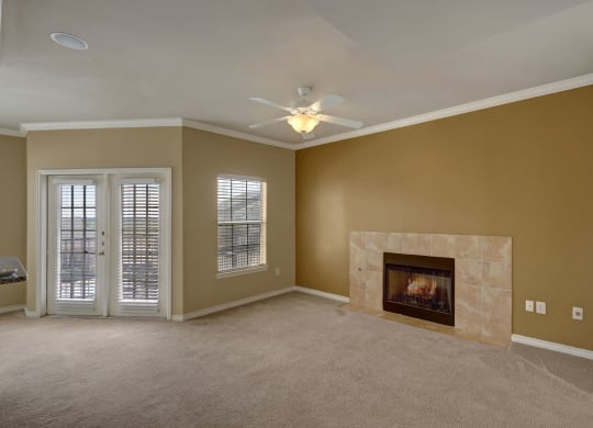 Mission Green Living Area with Fireplace Midland Odessa Texas Apartment