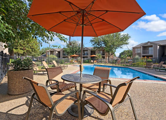 Northridge Court Apartments Pool and Outdoor Seating Midland Texas Apartments