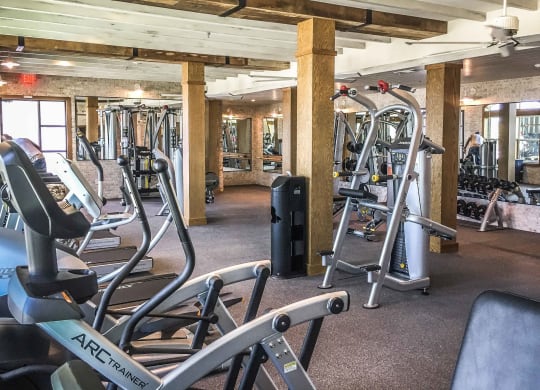 The Crosby at The Brickyard fitness center Dallas Fort Worth Apartments with indoor gym