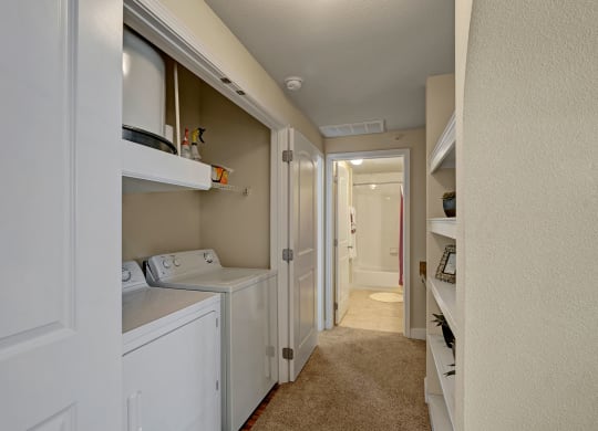 Tuscany at Faudree in Unit Washer and Dryer with Built in Storage