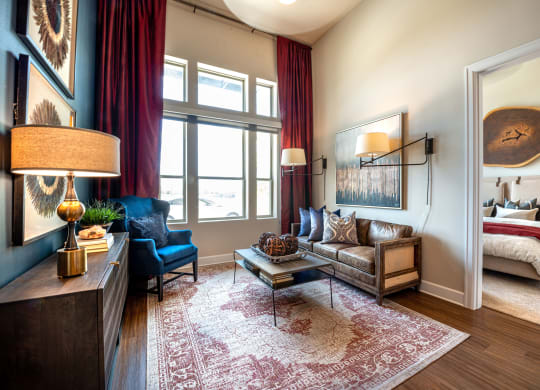 Waterford Market Apartments Living Room Apartment for rent near DFW