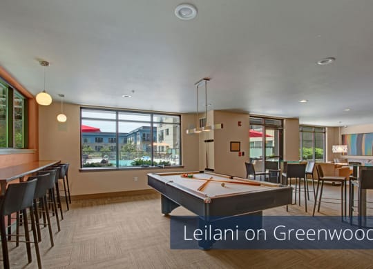 Leilani on Greenwood resident lounge Apartments in Seattle, WA