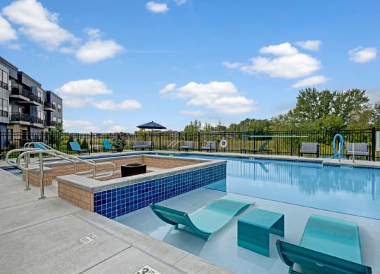 The Outdoor Pool at The Lafayette Apartment Homes, Weidner Real Estate Properties Apartments for rent Fitchburg, WI