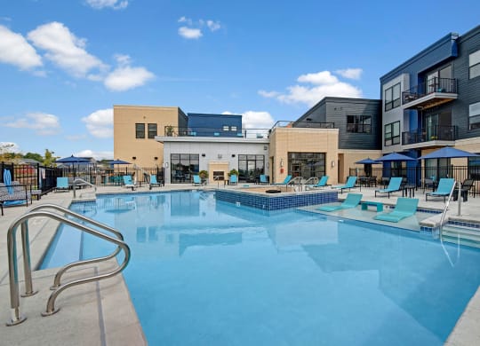 The Outdoor Pool at The Lafayette Apartment Homes, Weidner Real Estate Properties Apartments for rent Fitchburg, WI