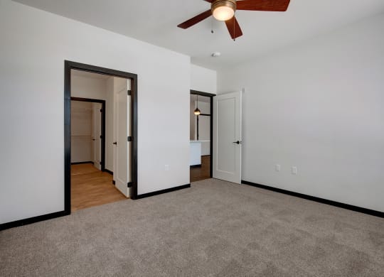 The Lafayette bedroom with ceiling fan Apartments for rent Fitchburg, WI