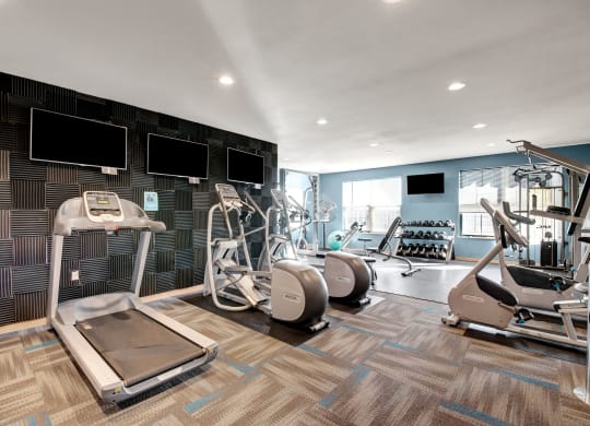 Gym at The Vue at Pinnacle Peak Apartment Homes Apartments in Fitchburg, WI