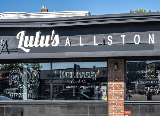 Front entrance and sign that reads LuLu's Allston