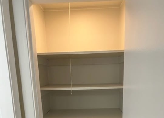 Closet with shelving  at Haven East, Brunswick, 04011