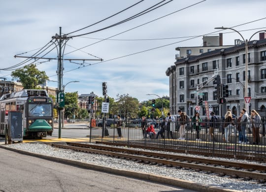 Green Line MBTA train, Allston MA
