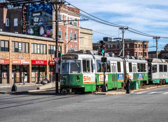 Green Line MBTA train, Allston MA