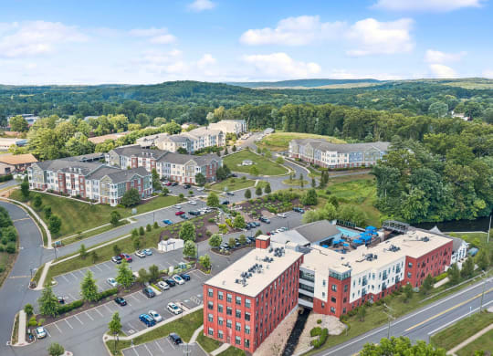 an aerial view at The Tannery, Glastonbury