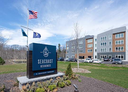 Sign at Seacoast Residences Apartments, Oakland, Maine