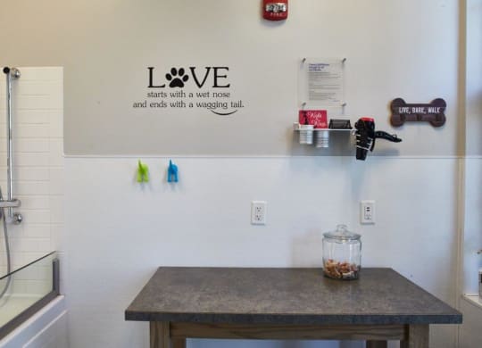 Pet grooming station at The Tannery, Connecticut