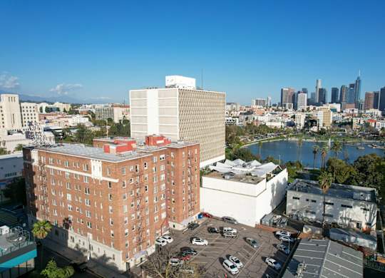 Building Exterior View at Park Wilshire, Los Angeles, CA