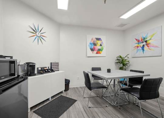 Dining table at Grand Central Market Apartments, Los Angeles, 90013
