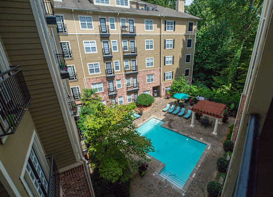 Arial  View Of Pool at The Orleans of Decatur, Decatur, GA, 30033