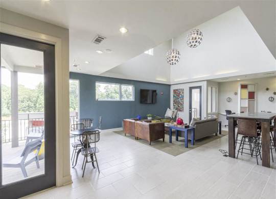 Living Area With Balcony at Glenwood Park Lofts, Atlanta
