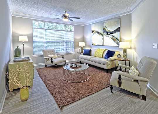 Model Living room at Parc at Perimeter, Atlanta