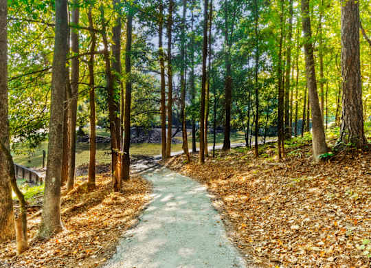 walking trails around laken at Lullwater at Calumet, Georgia