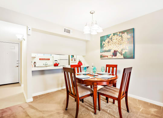 dining area looking into kitchen
