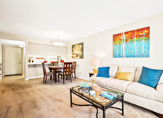 open concept living and dining