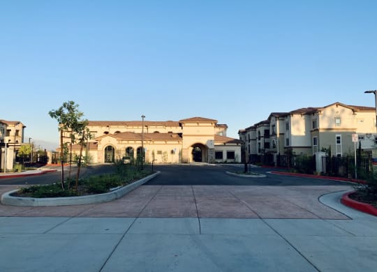 Drive in view Club House at Villa Annette Apartments, Moreno Valley, CA