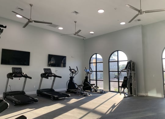 Fitness Studio with latest cardio training equipment at Villa Annette Apartments, Moreno Valley, CA, 92553