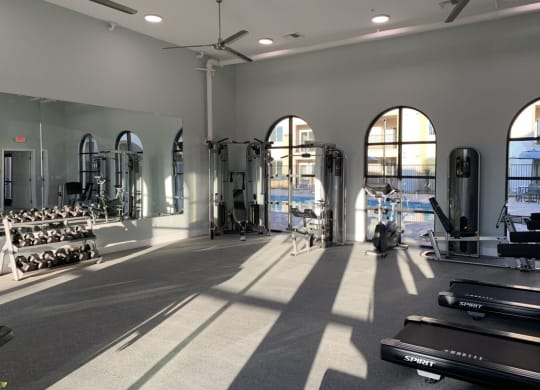 Fitness Studio with latest weight training equipment at Villa Annette Apartments, California, 92553
