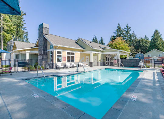the swimming pool at our apartments at Woodcreek, Poulsbo, WA 